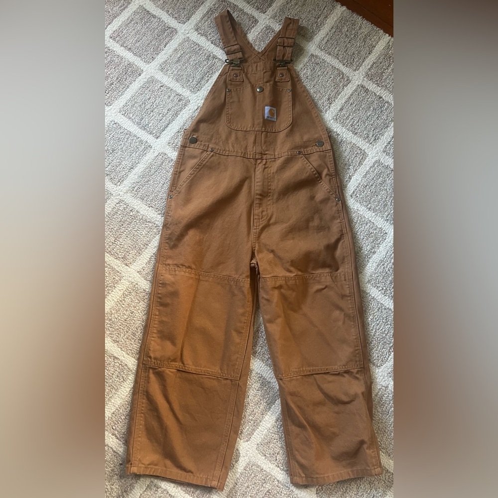Carhartt Tan bin Overalls (Youth size 8)